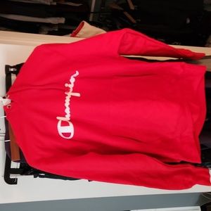 Champion hooded sweatshirt. Red